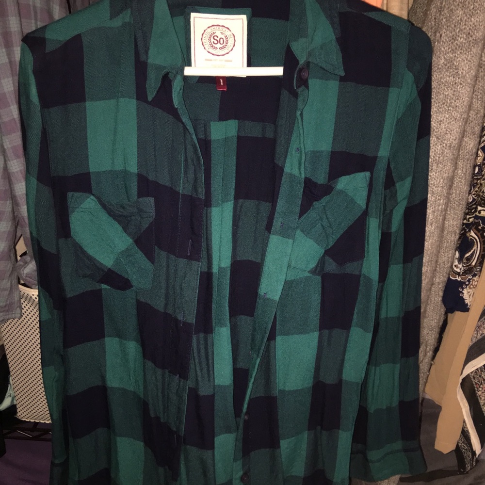 Blue green flannel